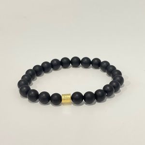 Custom bracelet black matte with gold accent